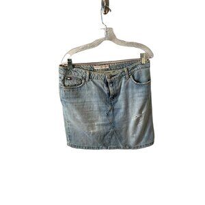 Y2k Tommy Hilfiger Jean distressed skirt size 10